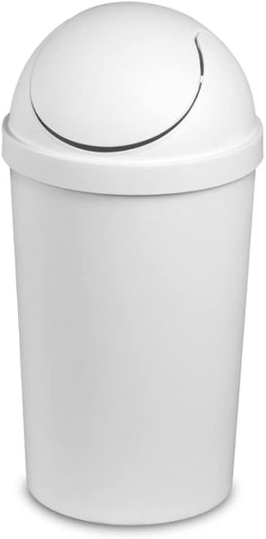 Sterilite White 12 Qt SwingTop Wastebasket Home & Kitchen