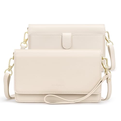 Image of nuoku Women Small Crossbody Bag Cellphone Purse Wallet with RFID Card Slots 2 Straps Wristlet