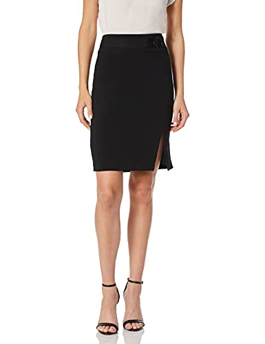 Nine West Womens Assymmetrical Crepe Skirt With Belt Detail