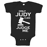 Indica Plateau Only JUDY can JUDGE ME Black 6 Month Cotton One-Piece Infant Baby Romper