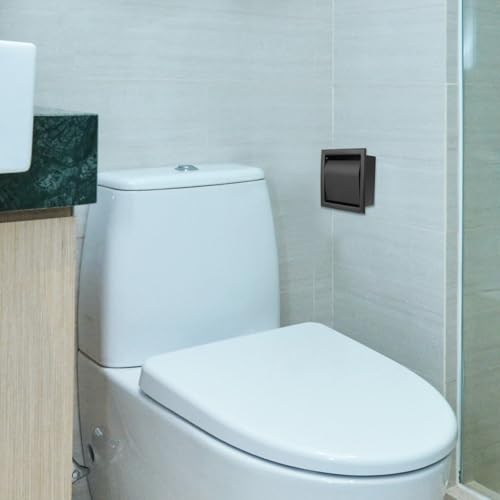 Portarrollos para baño empotrado negro que ahorra espacio real 6