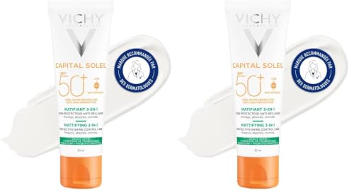 Image of Vichy Capital Soleil Mattifying & Correcting 3-in-1 Sun Protection for Face SPF50+ 50ml (Package may vary) (Pack of 2)