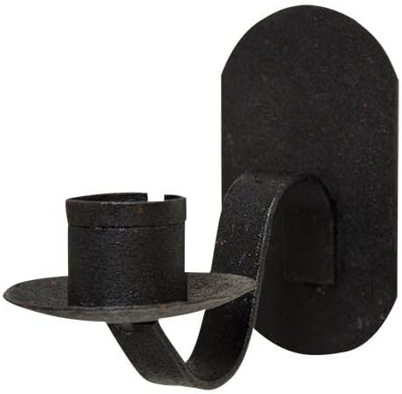 Black Iron Wall Sconce Candle Holder 3.5 Inches Long (1 Single Sconce)