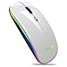 Produktbild Kabellose Bluetooth Maus,schlanke Maus 2.4G tragbare optische USB-Funkmäuse, wiederaufladbare LED-Dual-Mode-Maus (Bluetooth 5.0 und 2.4G drahtlos) für Laptop, PC, iOS, Android, Windows (Silber)