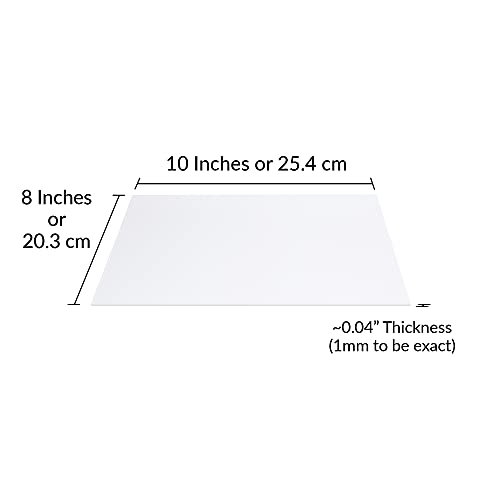 Simbalux Acrylic Sheet Clear Plexiglass 8” X 10” 0.04” Thick (1Mm) Pack Of 5 Transparent Plastic Plexi Glass Board With Protective Paper For Photo Frame Replacement, Diy Display Projects, Craft #TOP6