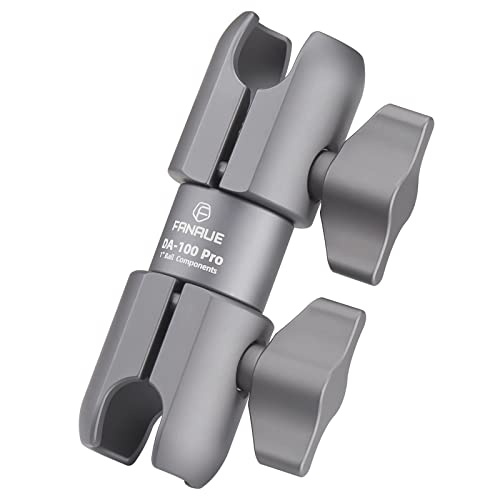 FANAUE Composite Double Socket Swivel Arm,DA-100PRO 3.7" Length, Aluminum Construction, Compatible with RAM Mounts B Size 1" Ball Components