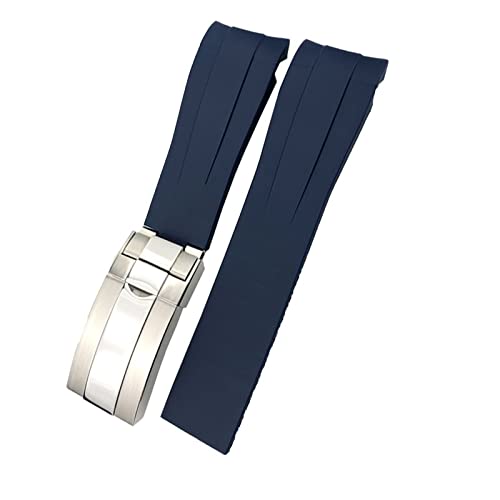 Bracelet de montre en caoutchouc noir 21mm pour Rolex Sea-Dweller VELORE