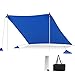 HOMASIS Tenda da spiaggia anti-UV per 1-4/4-8 persone, velo da ombreggiatura con 2 barre di supporto e borsa di trasporto, ancoraggi di sabbia e 4 sacchi di sabbia (blu, 230x