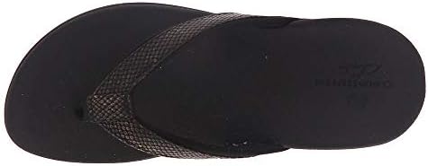 Clarks Women's Brio Sol Flip-Flop, Black Snake Synthetic, 120 M US | Image 1