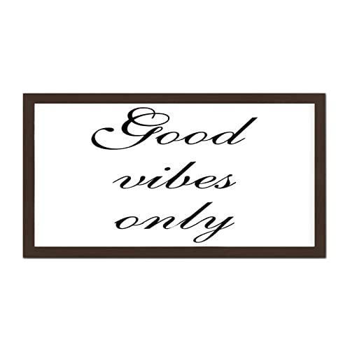 Plaque en bois encadrée Good Vibes Only pour habiller un mur vide ou une étagère de salon