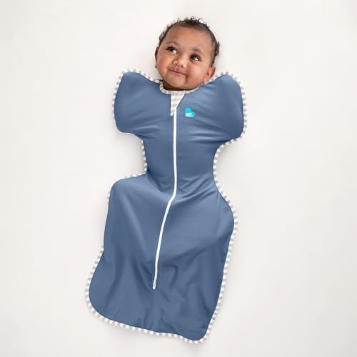 Image of Love to Dream Swaddle UP, Baby Sleep Sack, Self-Soothing Swaddles for Newborns, Improves Sleep, Secure Fit Helps Calm Startle Reflex, New Born Essentials for Baby, 8-13lb, Denim