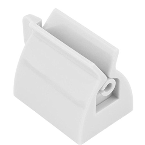 Dispensador giratorio Lalang para aplastar fácilmente el tubo de pasta de dientes, accesorio de baño exprimidor para espuma facial (color blanco)