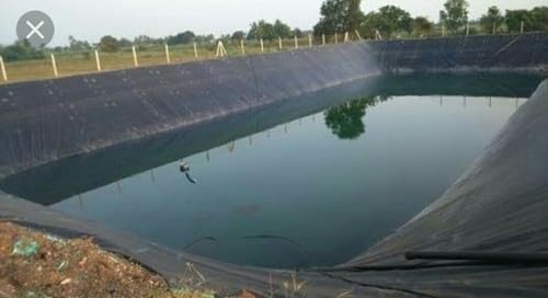 ZN Global HDPE 300 Micron Geomembrane Fish Pond Liner Sheet 6 x 15 feet for Irrigation Pond/Aquaculture Pond/Pond Lining 1
