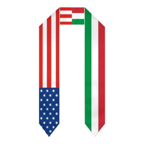 laurea bandiera Italia bandiera America Unisex Adulto Semplice Stola di Laurea per uomo donna Scialle Fascia Laureati College Celebrate