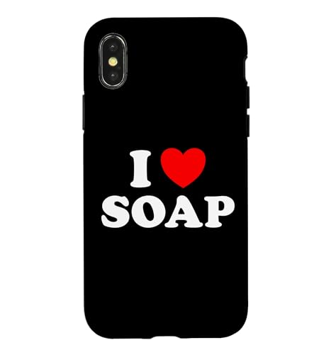 I Love Soap �ʔ����o�X�V�����[�A �ƂĂ��V�N�ł��ꂢ�ȃt�@�� �X�}�z�P�[�X iPhone X/XS �p