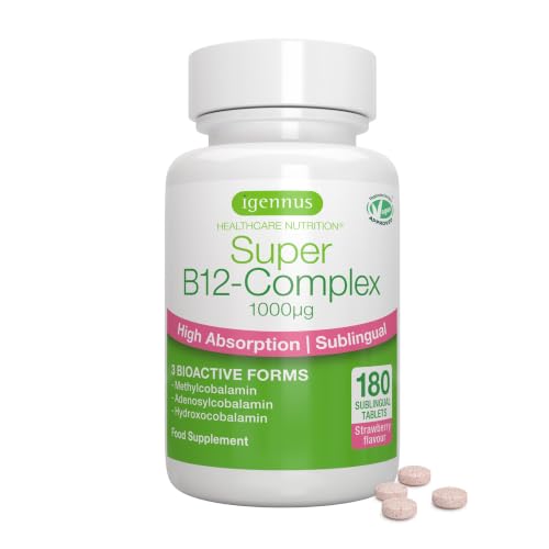 Igennus Super Vitamin B12 Complex 1000mcg Sublingual 180 Servings Vegan
