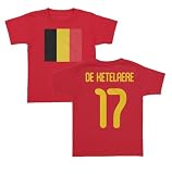 Belgium Pride De Ketelaere 17 Two-Sided Jersey Style Toddler T-Shirt (Red, 3T)