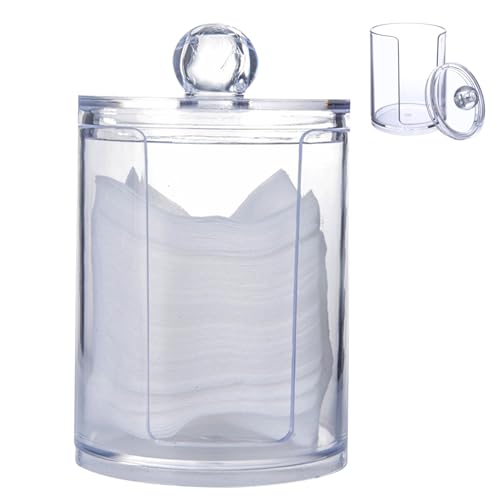 1PC Qtip Holder Dispenser Bagno Trasparente Jar Organizer Custodia in plastica acrilica per batuffoli di cotone, bastoncini di cotone, contenitori per dischetti per trucco (pad organizer) |.Porta-tam