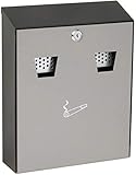 Schwarz/Grau Wand-Aschenbecher RA 5001 - u.a. für die Wandmontage geeignet - schwarz/grau - inkl. 2 Schlüssel