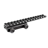 Higoo 14 Slots,1/2' Scope Riser, See Through Low Profile & Extended, Flat Top Picatinny Riser Rail...