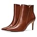Elisabet Tang Women Chic Heeled Ankle Boots,Sexy Pointed Toe 3 Inch High Heel Fashion Booties with Side Zipper Envening Party Dress Shoes Brown size 6