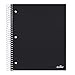 Office Depot? Brand Stellar Poly Notebook, 8-1/2" x 11", 5 Subject, College Ruled, 200 Sheets, Black