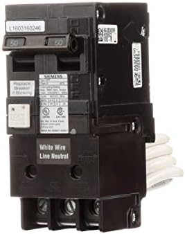Siemens QF250A Breaker Ground Fault Circuit Interrupter, 50 Amp, 2 Pole, 240 Volt, 10,000 AIC