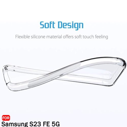 Image of TheGiftKart Back Cover Soft Case for Samsung Galaxy S23 FE 5G | Best Camera Protection | Inbuilt Dust Plugs & Anti-Slip Grip | Ultra Clear Slim Back Cover Case (Silicone, Transparent)