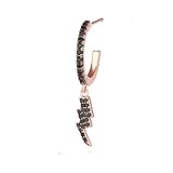 DISPONIBILE IN VARI MODELLI: Orecchino in oro rosa con zirconi neri e ciondolo a forma di Cuore, Stella o Fulmine