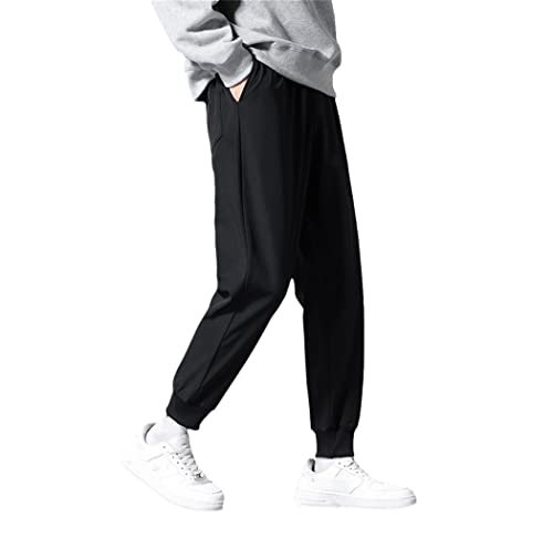 Pantalon de survêtement homme KEHAIOO en coton épais contre le froid noir