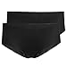 Produktbild Nina von C. 65130112 Damen Slip 2er Pack mit elastischen Abschlüssen Stretch, Groesse 36, 2X schwarz