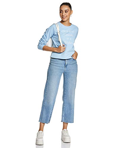 Image of Amazon Brand - Symbol Women's Cotton Blend Round Neck Regular Fit Sweatshirt (Pullover)