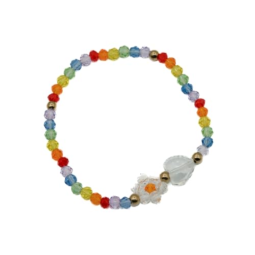 Handmade Colorful Floral Bracelet for Girls - Bohemian Forest Style, Plastic/Resin, Kids&Teens Summer Accessory - Main Image