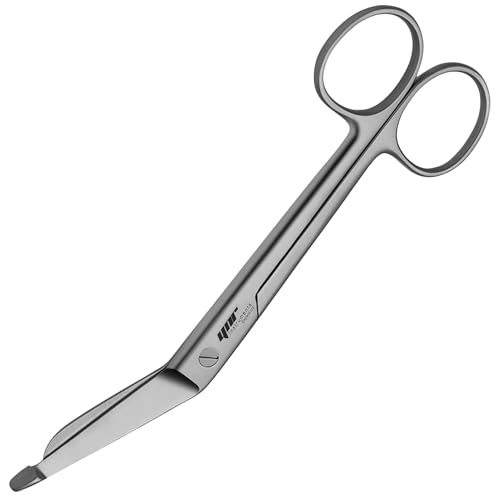 YNR First Aid Lister Bandage Scissors - Medical Scissors Trauma Shears Paramedics Doctors, Stainless Steel Safety Blunt Tip, First Aid Scissor & Bandage Scissor for Nurses | (Silver)