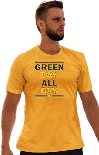 Go All Out Large Gold Adult Green Bay All Day T-Shirt
