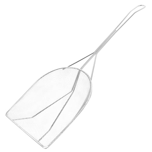 HIAKDOFT ステンレス製角型油渣フィルタースプーン 粗網設計で揚げ物の油残渣を効率的に除去 調理に便利な多用途メッシュスキマー コンパク