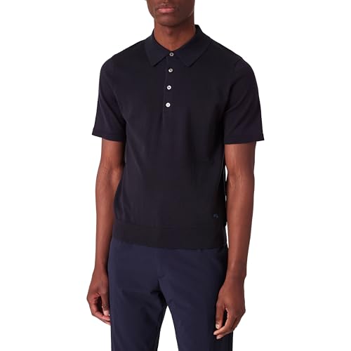 PS Paul Smith Men's Plain Knit Polo, Very Dark Navy