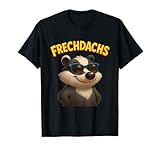 Frechdachs Cartoon Dachs mit Sonnenbrille frech lustig T-Shirt