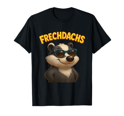 Frechdachs Cartoon Dachs mit Sonnenbrille frech lustig T-Shirt