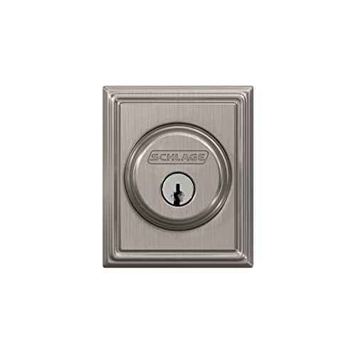 Schlage B60 N Add 619 Deadbolt With Addison Trim, Keyed 1 Side, Highest Residential Security, Satin Nickel #TOP5