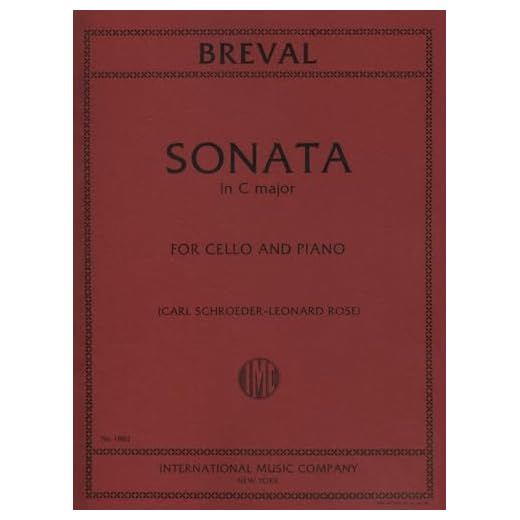 Breval, Jean Baptiste - Sonata In C Major for Cello and Piano - by Schoreder/Rose - International