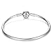 BORUO Sterling Silver Chain Bracelet Bangle Bracelet Style Snap Clasp Fits Troll Chamilia Carlo Biagi Zable Charms Beads-8 Inch