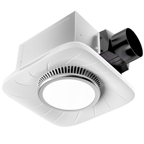 Hon&Guan Bathroom Exhaust Fan with Light, 111 CFM Ventilation Fan wih 900 LM LED Light for Home, 45 Watts & 1.5 Sones