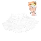 PLAFOPE Wellenförmiger Rüschenbesatz aus Weißem Polyester Stabiles Atmungsaktives Spitzenband mit Charmantem Volant Design für Hochzeitskleider Partykleidung und DIY Nähprojekte