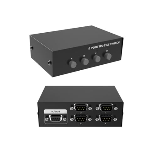 Serial DB9 Pin RS232 Switcher Sharer Splitter 4 in 1 Out 2 in 1 Out 1 in 4 Out Bidirectional Switching (1 Host at a time) 4 Computer Hosts Laptop Sharing Monitor or Hard Disk - Thumbnail 3