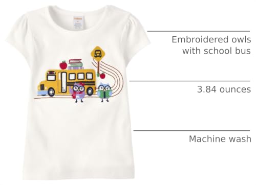 Image of Gymboree Girls' and Toddler Embroidered School T-Shirt