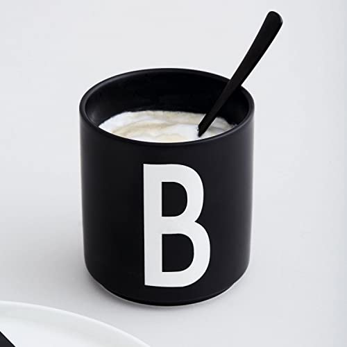 Design Letters Tasse mit Buchstaben M – Schwarzer Kaffeebecher aus Porzellan ohne Henkel, 250 ml… – Ansicht 3