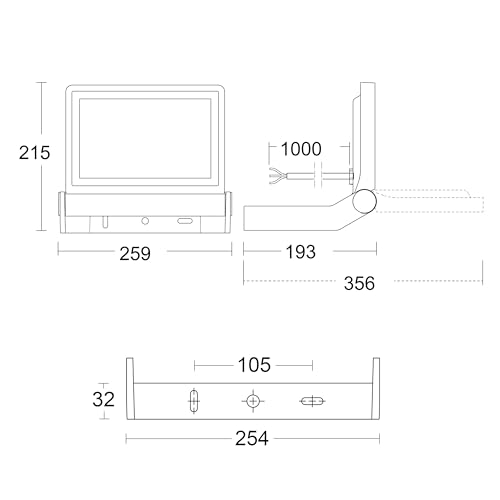 Steinel LED-Au&szlig;enstrahler XLED ONE XL Anthrazit, 42,6 W Flutlicht, 4200 lm, Aluminium, f&uuml;r Zufahrt, Haus und Garten, 065225