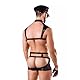 Moinha Herren Erotische Dessous Set 6 Stück Cosplay Tanga für Mann Sexy Elasticated Polizei Kostüm Outfit Dessous Mode Sexy Unterwäsche für Männer Sex Herren Body Harness Polizist Uniform Schwarz