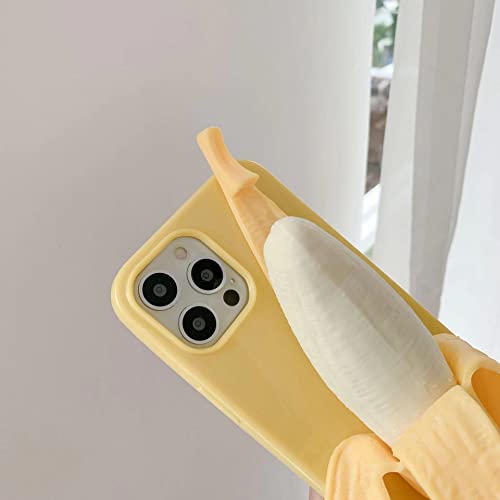 Edentoy Compatible With Iphone 13 Pro Max 3D Decompression Cute Cartoon Banana Pattern Male And Female Iphone 13 Pro Max Case Sandwich Decompression Stand Phone Case Yellow6.7 Inch Case #TOP4